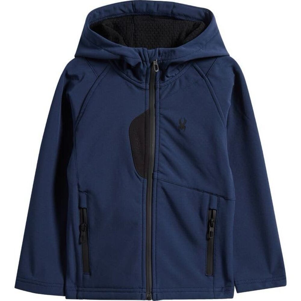 NWT Spyder 2T Toddler Soft Shell Navy Zipper Hooded Jacket